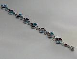 Baltic Amber, Sterling Silver, Link Bracelet, Hand Crafted triple petal Design