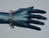 Baltic Amber, Sterling Silver, Link Bracelet, Hand Crafted Waves
