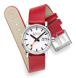 Mondaine, Watch, MSE.30210.LC, EVO 2, 30mm, Big Date, Red Vegan Grape Leather