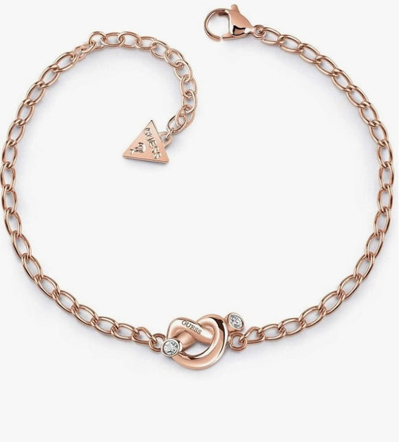 Guess Jewellery, Bracelet, UBB29020-L, Mini Chain Knot, Ladies' Rose Gold Plated.