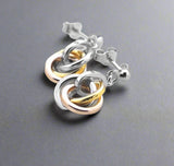 Hot Diamonds, Earrings, Trio Collection, Rose and Yellow Gold, Sterling Silver, DE389