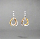 Copy of Hot Diamonds, Earrings, Trio Teardrop, Rose and Gold Plate, Accents, DE645