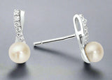 Waterford Jewellery, Earrings, Pearl & Stone Twist Stud, Sterling Silver, WE267