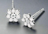 D For Diamonds, Earrings, Daisy, Flower, White Enamel, Silver Filigree, E4122, Kids, Children’s, Jewellery