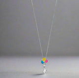 D For Diamond, Pendant, ABC Enamel Fun Ballon, Silver, P4420, Kids, Children’s, Jewellery, Necklace