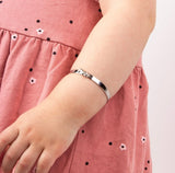 D For Diamond, Expandable Bangle Bow, Silver, B4781, Kids, Children’s, Jewellery