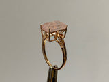 Vintage,Antique, Ring, 9ct Rose Gold, Rose Quartz, Diamonds, Size R1/2, (60)