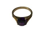 Vintage, Antique, Ring, 9ct, Yellow Gold, Amethyst , Size K (51)