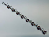 Baltic Amber, Sterling Silver, Link Bracelet, Hand Crafted, Triple Petal