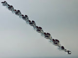Baltic Amber, Sterling Silver, Link Bracelet, Hand Crafted, Triple Petal