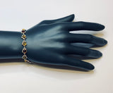 Baltic Amber, Sterling Silver, Link Bracelet, Hand Crafted Flower
