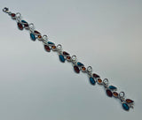 Baltic Amber, Sterling Silver, Link Bracelet, Hand Crafted triple petal Design
