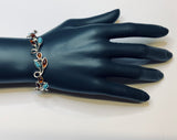 Baltic Amber, Sterling Silver, Link Bracelet, Hand Crafted triple petal Design