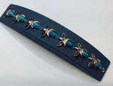 Baltic Amber, Sterling Silver, Link Bracelet, Hand Crafted, Abstract, Insect Design , Turquoise Combination