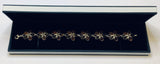 Baltic Amber, Sterling Silver, Link Bracelet, Hand 5 Petal Design