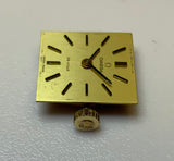 Omega De Ville, Gold/ Steel, Square, Ladies, Leather, Mechanical, cal 485, 511.0407