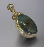 Silver, Double Sided, Pendant, DSW, Blue & White, Agate, (925), Antique, Vintage, Large Hallmarks, 24.76mm x 51.01m, David Scott Walker,