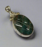 Silver, Double Sided, Pendant, DSW, Blue & Moss Agate Galaxy, (925), Antique, Vintage, Large Hallmarks, 24.33mm x 51.97mm, David Scott Walker
