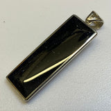 Silver, Pendant, Double Sided, Rectangular, Mother of Pearl & Blue Goldstone, Galatic,  (925), Antique, Vintage