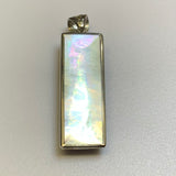 Silver, Pendant, Double Sided, Rectangular, Mother of Pearl & Blue Goldstone, Galatic,  (925), Antique, Vintage