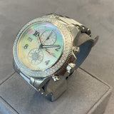 Thomas Sabo, Watch, Ceramic, White,  Swarovski crystals, Vintage, Woman’s, 2 Dials, Chronograph, Day Display, Silver, DC Jewellers