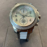 Thomas Sabo, Watch, Ceramic, White,  Swarovski crystals, Vintage, Woman’s, 2 Dials, Chronograph, Day Display, Silver, DC Jewellers
