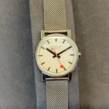Mondaine, Watch 30300, Classic, Swiss Railways Quartz , White Dial, Mesh Strap,  DC Jewellery