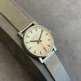 Mondaine, Watch 30300, Classic, Swiss Railways Quartz , White Dial, Mesh Strap,  DC Jewellery