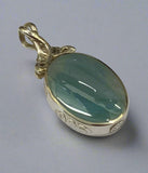 Silver, Double Sided, Pendant, DSW, Blue & Moss Agate Galaxy, (925), Antique, Vintage, Large Hallmarks, 24.33mm x 51.97mm, David Scott Walker