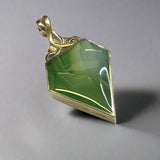 Silver, Double Sided, Pendant, DSW, Green & Orange, (925), Antique, Vintage, Large Hallmarks, 27.35mm x 53.75mm, David Scott Walker