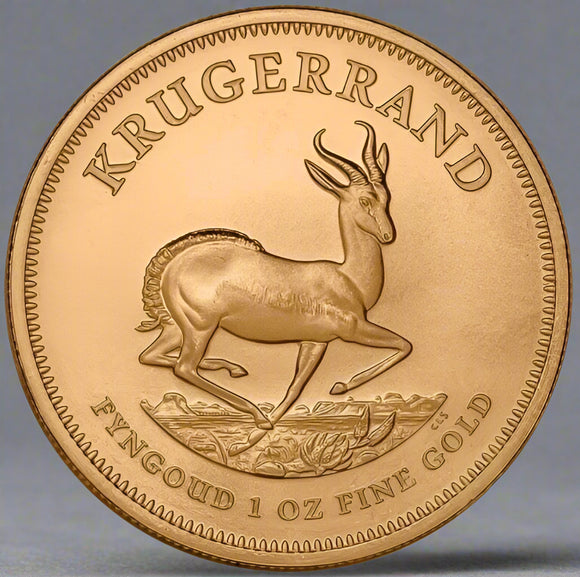 1oz Gold Coin, Krugerrand, Pure Gold, South African, Rand Refinery