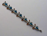 Baltic Amber, Sterling Silver, Link Bracelet, Hand Crafted Beetle Design