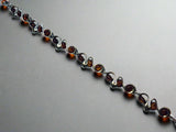 Baltic Amber, Sterling Silver, Link Bracelet, Hand Crafted Waves