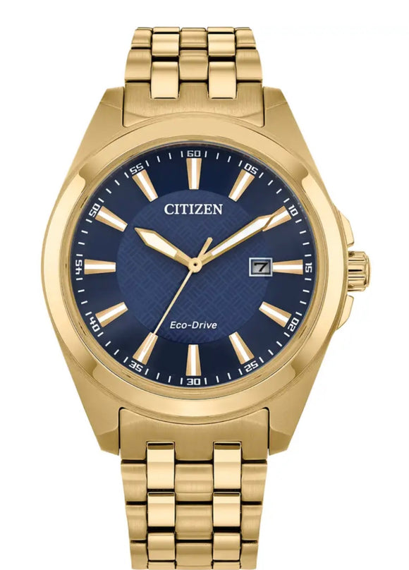 Citizen, Watch, Gents, Bracelet, Dress Classic, BM7532-54L,  Eco Drive, Mens, Blue Dial, Gold Plated