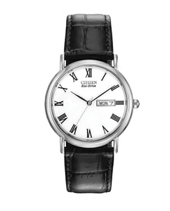 Citizen, Watch, Gents, Men’s Dress Classics, BM8240-11A, Eco-Drive, White Dial, Leather Strap