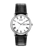 Citizen, Watch, Gents, Men’s Dress Classics, BM8240-11A, Eco-Drive, White Dial, Leather Strap