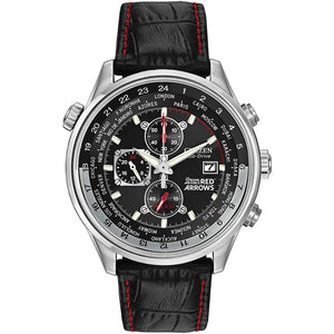 Citizen, Watch, Gents, Red Arrows Chronograph, CA0080-03E, RAF Logo, Black Dial, Leather Strap, Eco-Drive