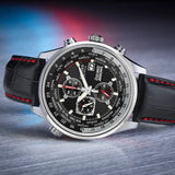 Citizen, Watch, Gents, Red Arrows Chronograph, CA0080-03E, RAF Logo, Black Dial, Leather Strap, Eco-Drive