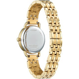 Citizen, Watch, Ladies, Classic, EM1052-51A, Eco-Drive, White Dial, Gold-Tone Stainless Steel Bracelet
