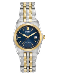 Citizen, Watch, Ladies, Corso, EW2294-53L, Eco-Drive, Two Tone, Blue Dial, Bracelet.