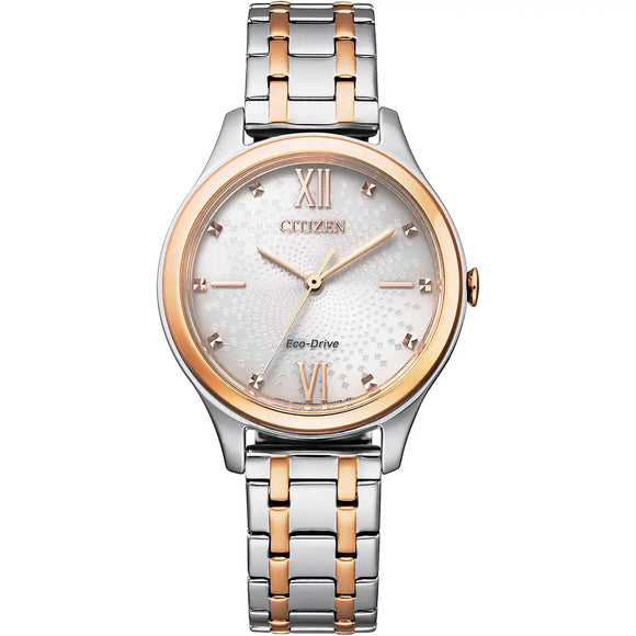 Citizen, Watch, Ladies, Sihouette, Rose-Gold two-tone, Bracelet Watch, EM0506-77A, Eco-Drive