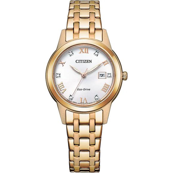 Citizen, Watch, Ladies, Silhouette Crystal, FE1243-83A, Eco-Drive,  Gold-tone