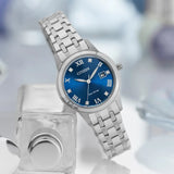 Citizen, Watch, Ladies, Silhouette Crystal, FE1240-81L, Eco-Drive, Blue Dial, Stainless Steel Bracelet