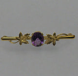 Gold, Amethyst, Tie pin, 9ct, (375), Yellow Gold, Antique, Vintage, 8.05mm x 10.12mm