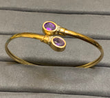 Gold, Bangle, Amethyst, Twisted, Platinum, Diamond, 9ct, (375), Yellow Gold, Antique, Vintage, 67.22mm x 61.07mm