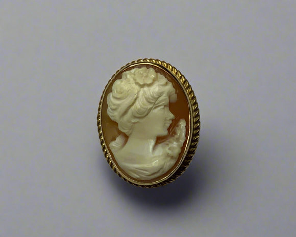 Gold, Cameo, Brooch, Pendant, 9ct (375)Yellow Gold, Antique, Vintage 22.54mm x 28.13mm