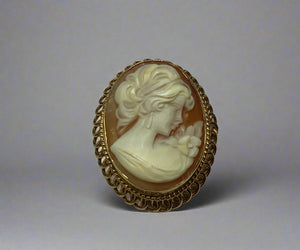 Gold, Cameo, Brooch, Pendant, 9ct (375)Yellow Gold, Antique, Vintage, 24.73mm x 31.61mm