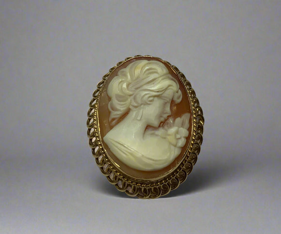 Gold, Cameo, Brooch, Pendant, 9ct (375)Yellow Gold, Antique, Vintage, 24.73mm x 31.61mm
