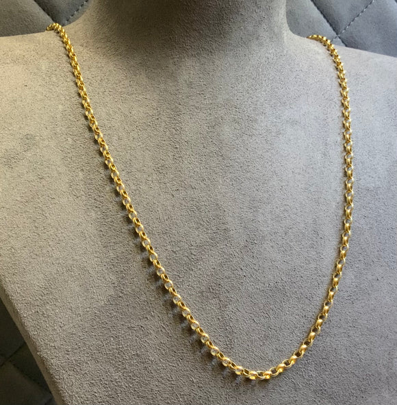 Gold, Chaim, Round Belcher, 9ct,, Yellow, (375), Antique, Vintage, 24 inches, DC Jewellers

