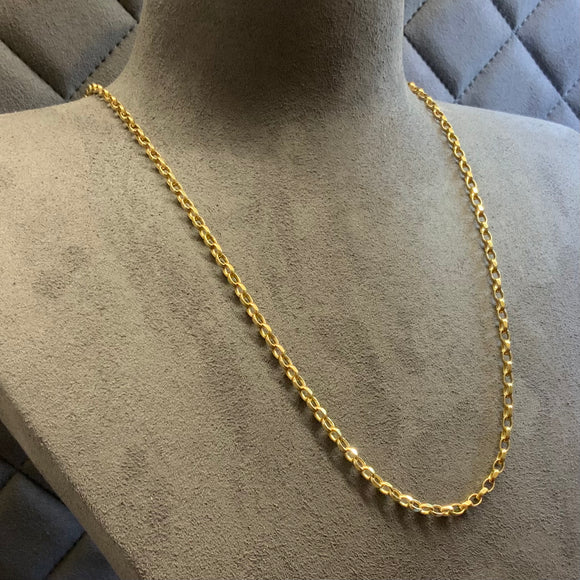 Gold, Chain, Belcher, Filed, Chain, Gold, 9ct, Yellow, (375), Antique, Vintage, 28 inches